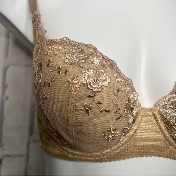Wacoal Romantic Notions Tan Underwire Bra D75/34C - Picture 2 of 7
